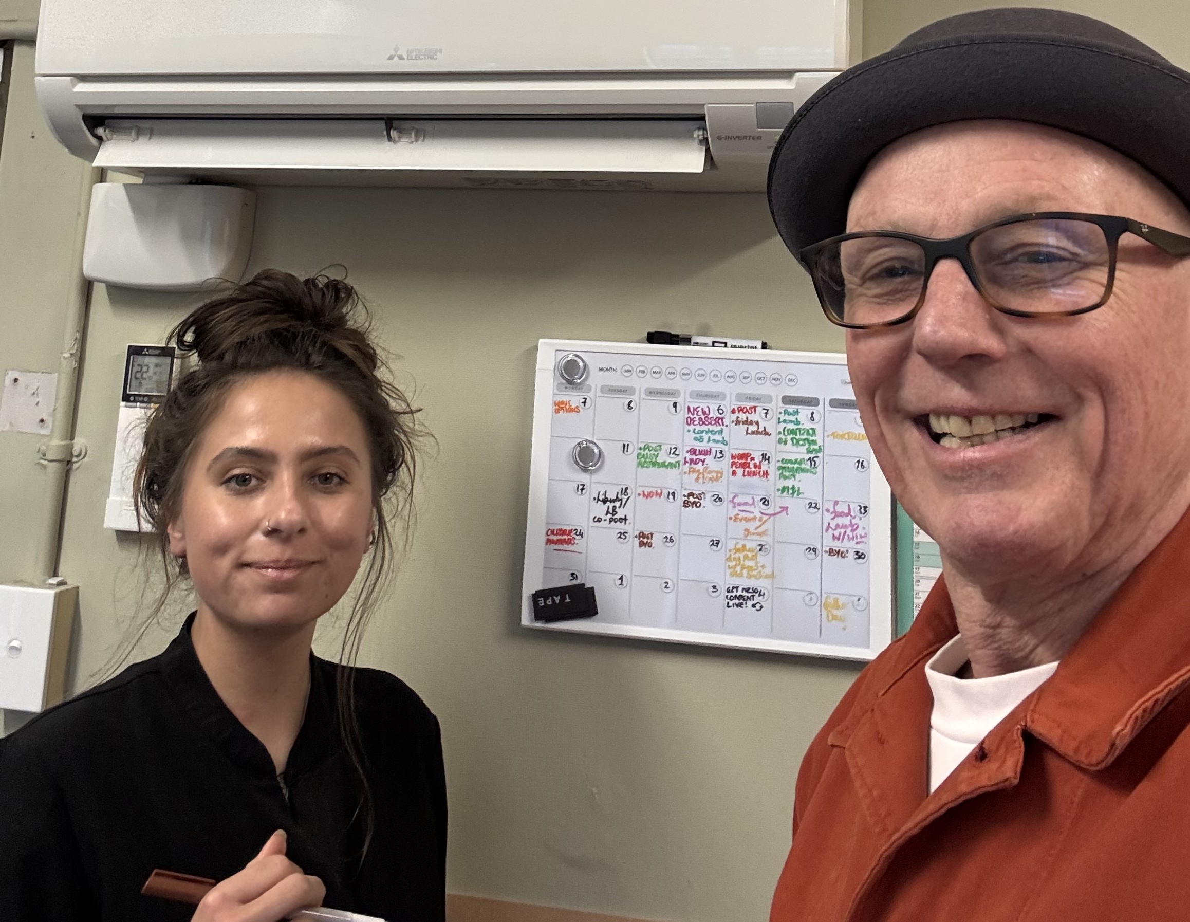 Marketing student Amber Rangitutia Platten and Logan Borwn co-owner Steve Logan